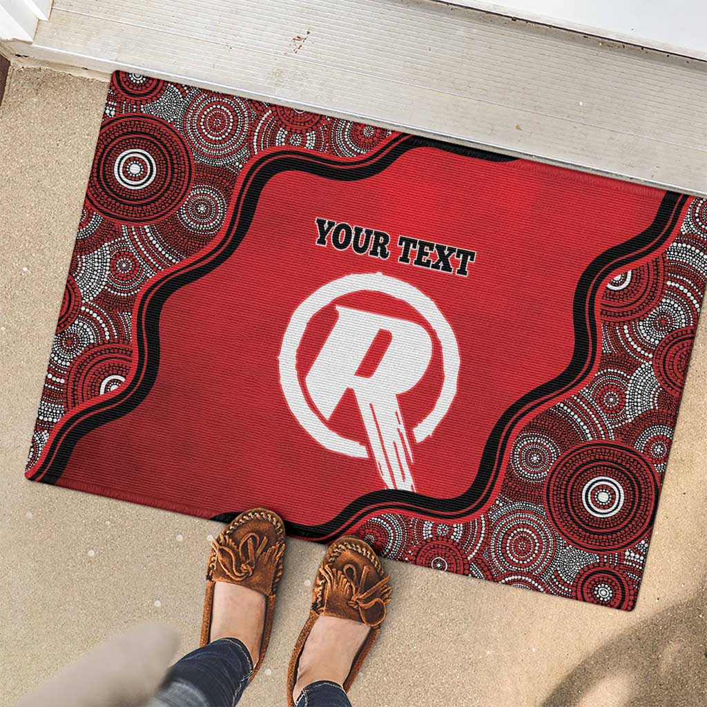 Custom Melbourne Renegades Rubber Doormat Indigenous Art - Grunge Style