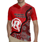 Custom Melbourne Renegades Rugby Jersey Indigenous Art - Grunge Style