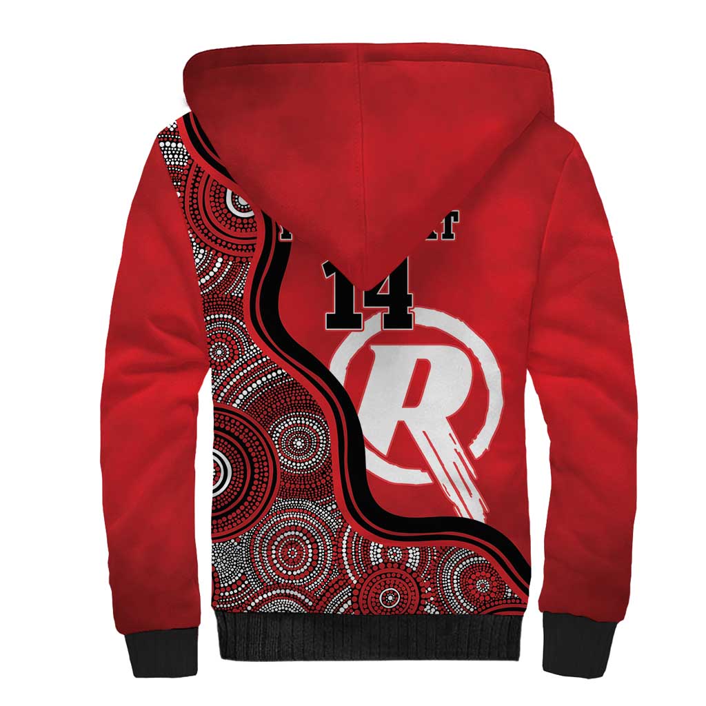 Custom Melbourne Renegades Sherpa Hoodie Indigenous Art - Grunge Style