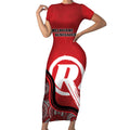 Custom Melbourne Renegades Short Sleeve Bodycon Dress Indigenous Art - Grunge Style