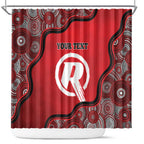 Custom Melbourne Renegades Shower Curtain Indigenous Art - Grunge Style