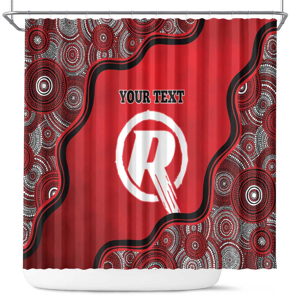 Custom Melbourne Renegades Shower Curtain Indigenous Art - Grunge Style