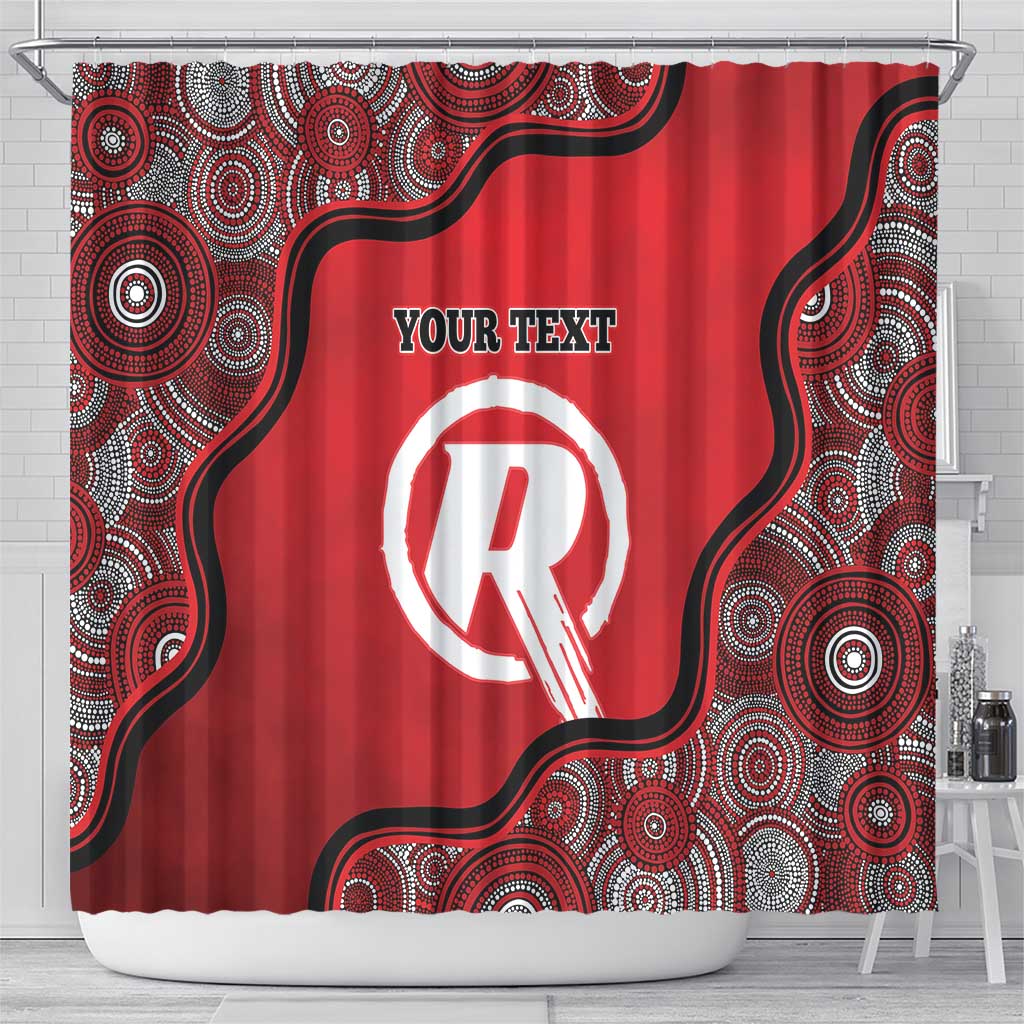 Custom Melbourne Renegades Shower Curtain Indigenous Art - Grunge Style
