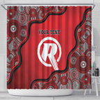 Custom Melbourne Renegades Shower Curtain Indigenous Art - Grunge Style