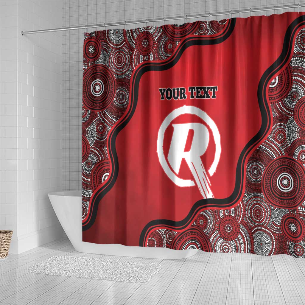 Custom Melbourne Renegades Shower Curtain Indigenous Art - Grunge Style