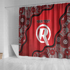 Custom Melbourne Renegades Shower Curtain Indigenous Art - Grunge Style