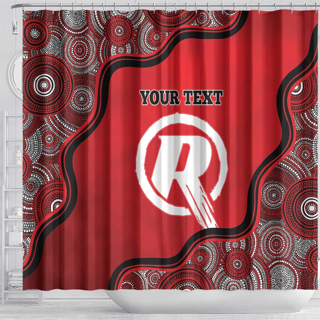 Custom Melbourne Renegades Shower Curtain Indigenous Art - Grunge Style