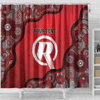 Custom Melbourne Renegades Shower Curtain Indigenous Art - Grunge Style
