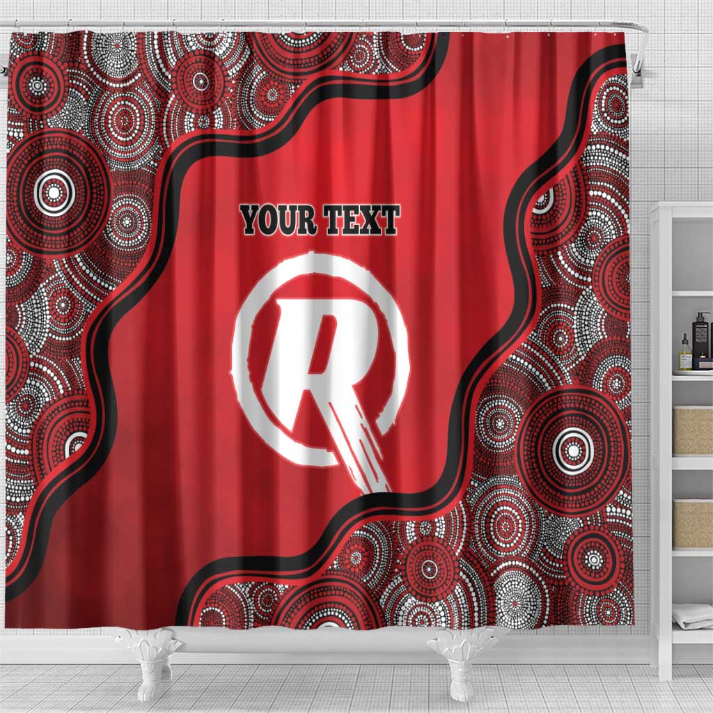 Custom Melbourne Renegades Shower Curtain Indigenous Art - Grunge Style