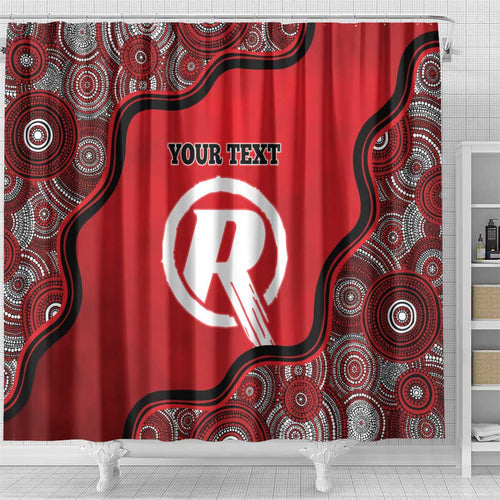 Custom Melbourne Renegades Shower Curtain Indigenous Art - Grunge Style