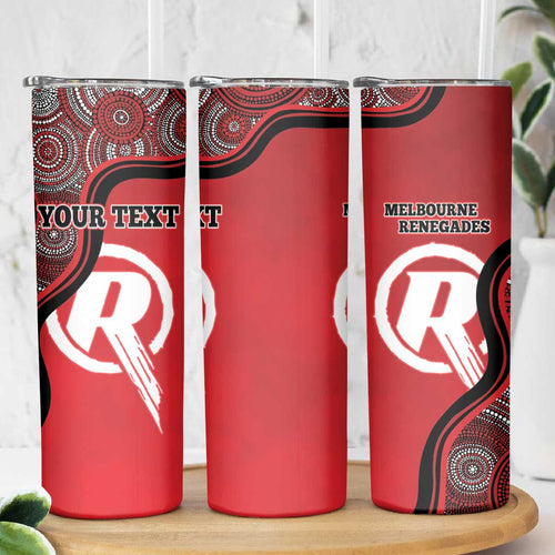 Custom Melbourne Renegades Skinny Tumbler Indigenous Art - Grunge Style