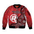 Custom Melbourne Renegades Sleeve Zip Bomber Jacket Indigenous Art - Grunge Style