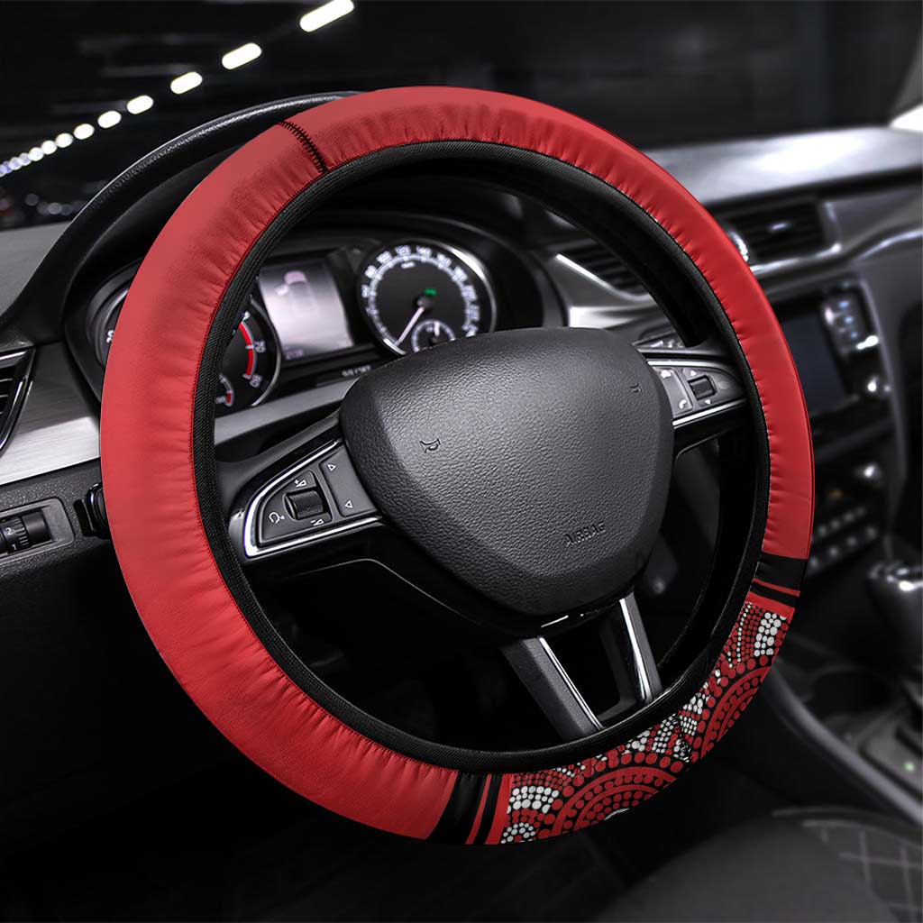 Melbourne Renegades Steering Wheel Cover Indigenous Art - Grunge Style