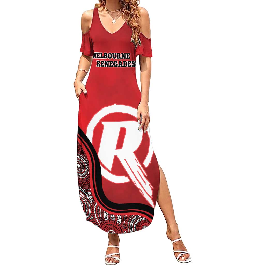 Custom Melbourne Renegades Summer Maxi Dress Indigenous Art - Grunge Style