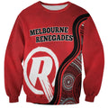 Custom Melbourne Renegades Sweatshirt Indigenous Art - Grunge Style