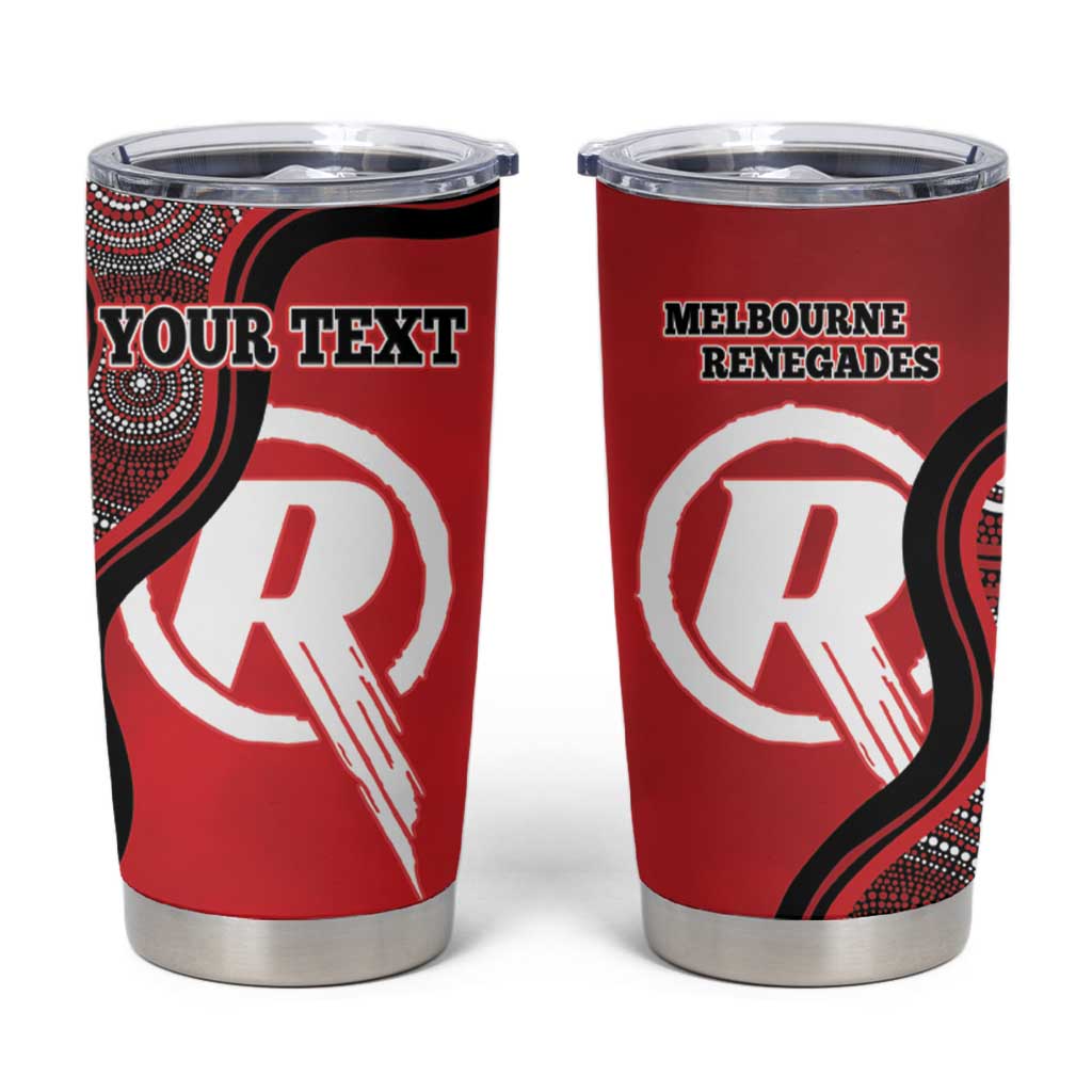 Custom Melbourne Renegades Tumbler Cup Indigenous Art - Grunge Style