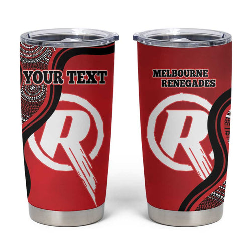 Custom Melbourne Renegades Tumbler Cup Indigenous Art - Grunge Style