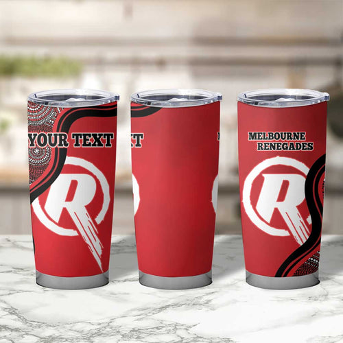 Custom Melbourne Renegades Tumbler Cup Indigenous Art - Grunge Style