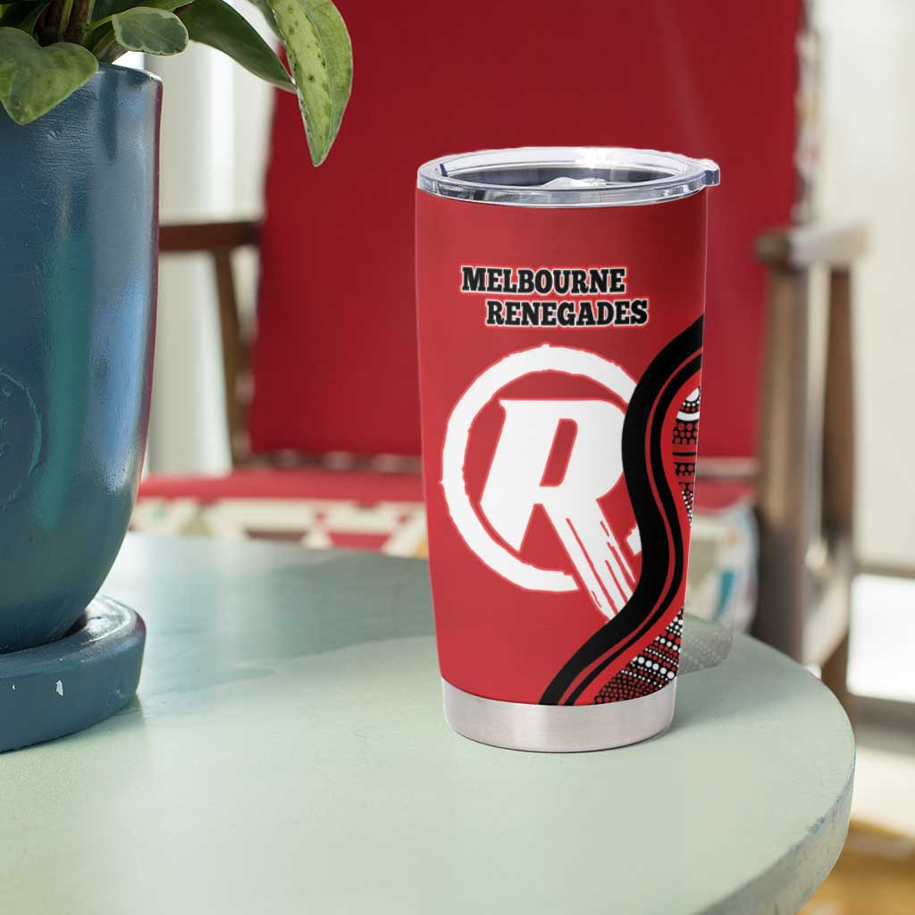 Custom Melbourne Renegades Tumbler Cup Indigenous Art - Grunge Style