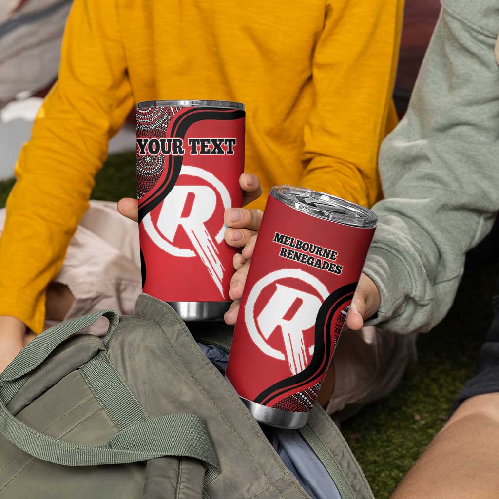 Custom Melbourne Renegades Tumbler Cup Indigenous Art - Grunge Style