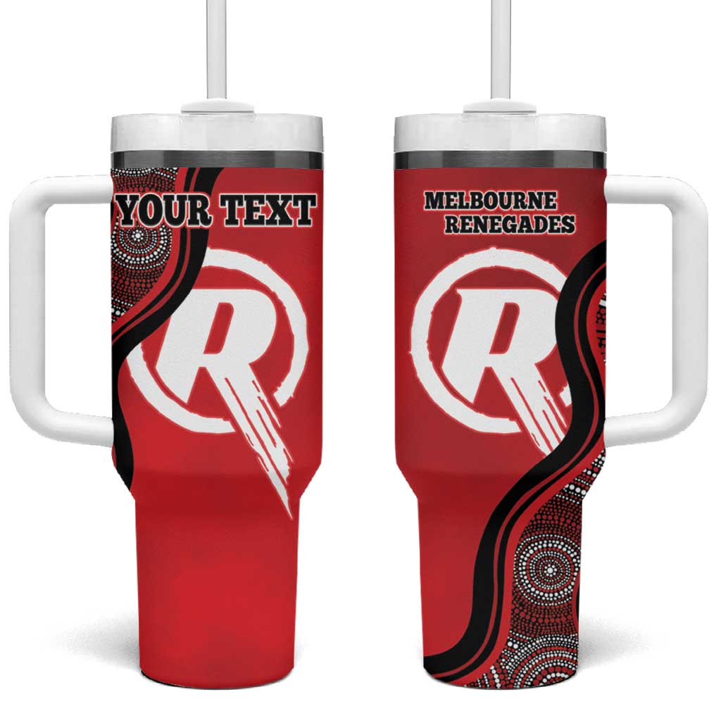 Custom Melbourne Renegades Tumbler With Handle Indigenous Art - Grunge Style