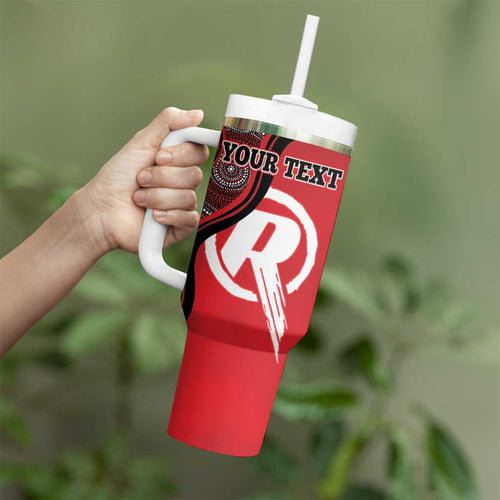 Custom Melbourne Renegades Tumbler With Handle Indigenous Art - Grunge Style