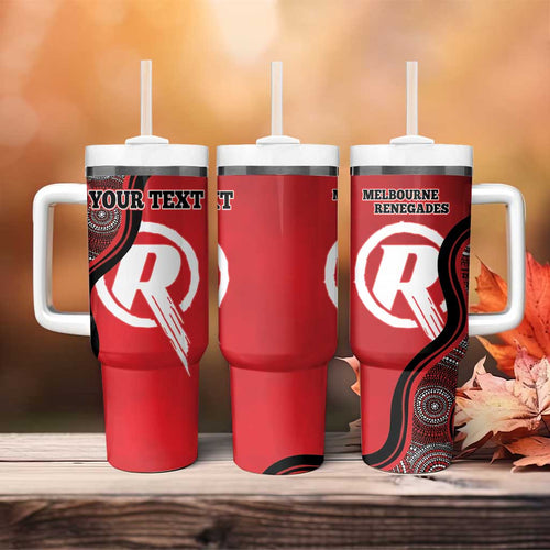 Custom Melbourne Renegades Tumbler With Handle Indigenous Art - Grunge Style