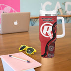 Custom Melbourne Renegades Tumbler With Handle Indigenous Art - Grunge Style