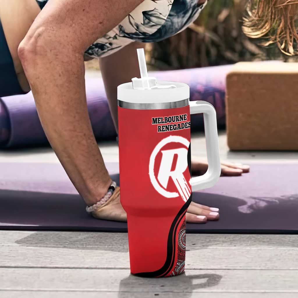 Custom Melbourne Renegades Tumbler With Handle Indigenous Art - Grunge Style