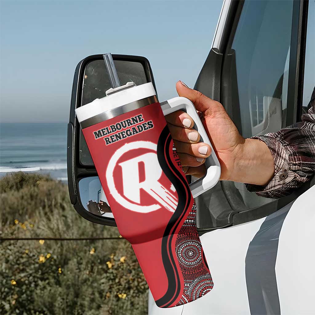 Custom Melbourne Renegades Tumbler With Handle Indigenous Art - Grunge Style