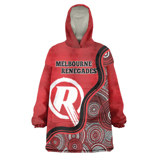 Custom Melbourne Renegades Wearable Blanket Hoodie Indigenous Art - Grunge Style
