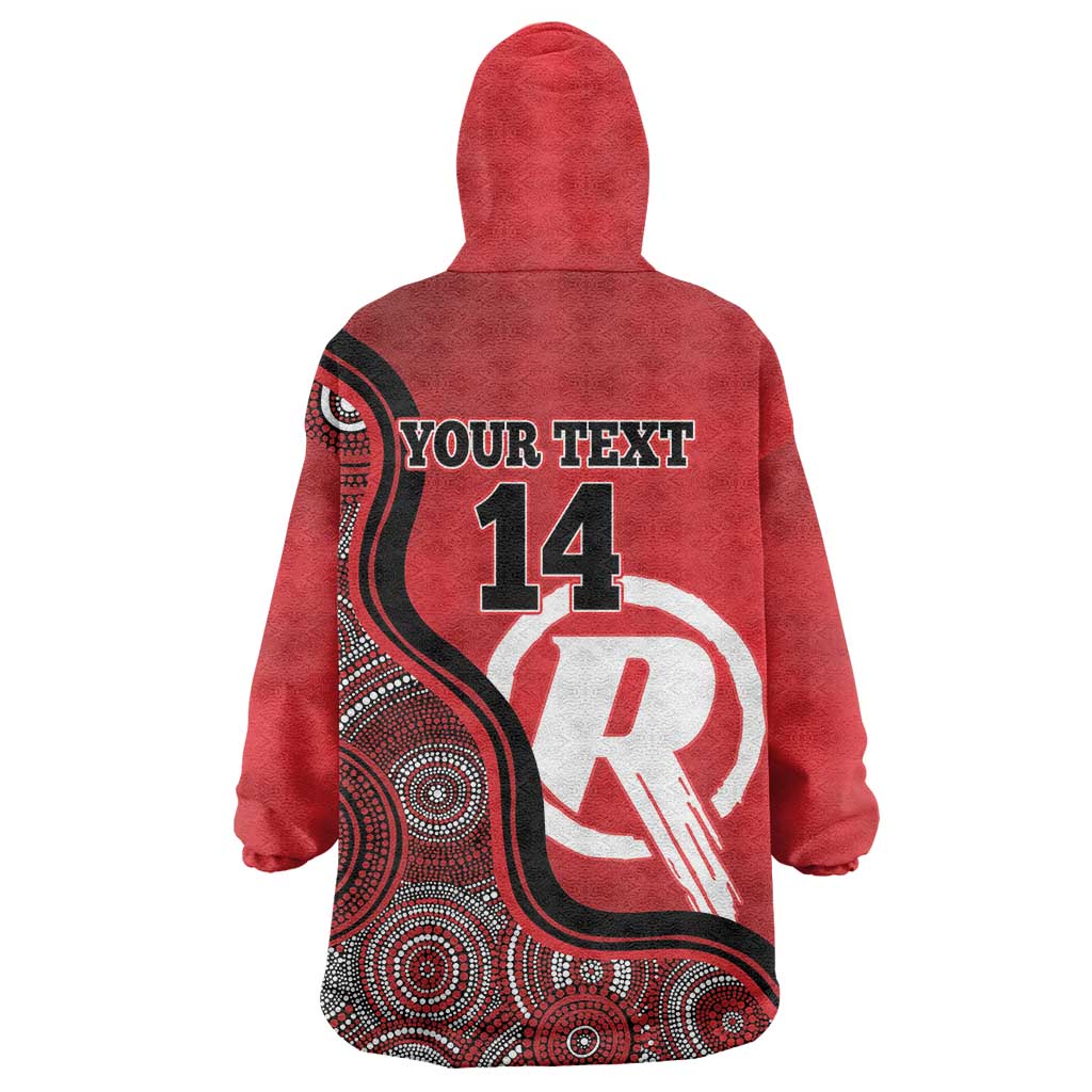 Custom Melbourne Renegades Wearable Blanket Hoodie Indigenous Art - Grunge Style