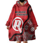 Custom Melbourne Renegades Wearable Blanket Hoodie Indigenous Art - Grunge Style