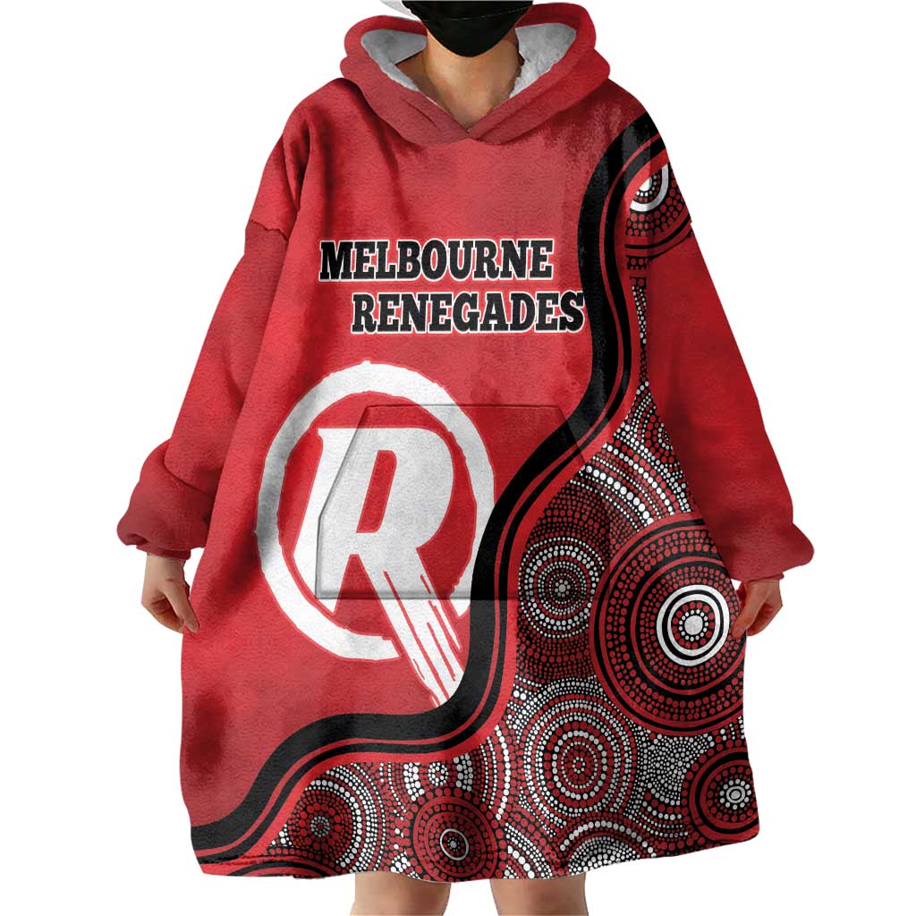 Custom Melbourne Renegades Wearable Blanket Hoodie Indigenous Art - Grunge Style