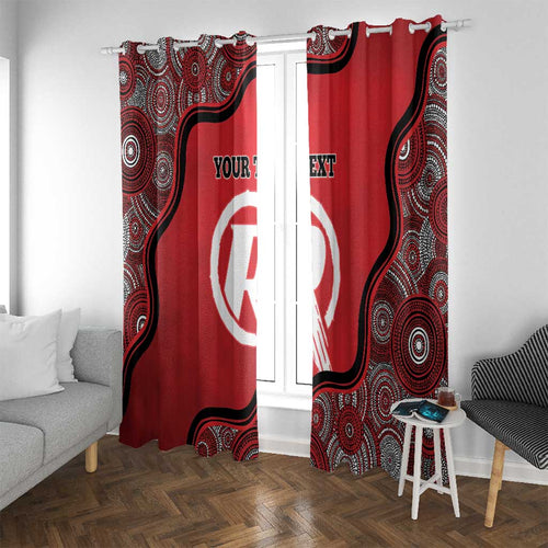 Custom Melbourne Renegades Window Curtain Indigenous Art - Grunge Style