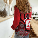Custom Melbourne Renegades Women Casual Shirt Indigenous Art - Grunge Style