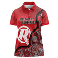 Custom Melbourne Renegades Women Polo Shirt Indigenous Art - Grunge Style