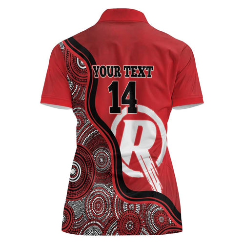 Custom Melbourne Renegades Women Polo Shirt Indigenous Art - Grunge Style