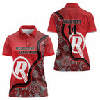 Custom Melbourne Renegades Women Polo Shirt Indigenous Art - Grunge Style