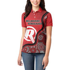 Custom Melbourne Renegades Women Polo Shirt Indigenous Art - Grunge Style