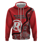 Custom Melbourne Renegades Zip Hoodie Indigenous Art - Grunge Style
