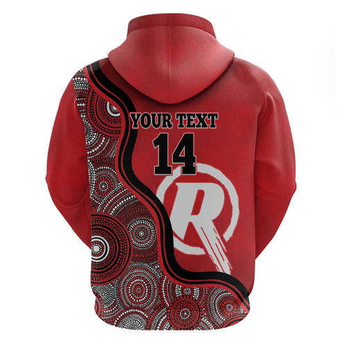 Custom Melbourne Renegades Zip Hoodie Indigenous Art - Grunge Style