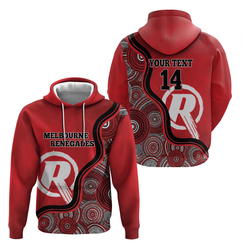 Custom Melbourne Renegades Zip Hoodie Indigenous Art - Grunge Style