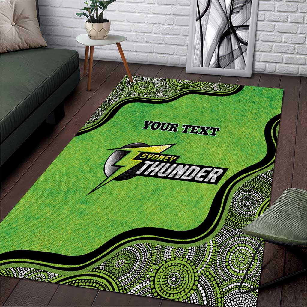 Custom Sydney Thunder Area Rug Indigenous Art - Grunge Style