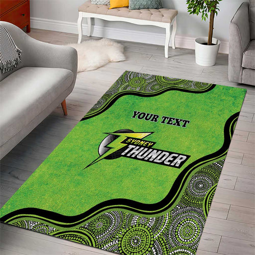 Custom Sydney Thunder Area Rug Indigenous Art - Grunge Style