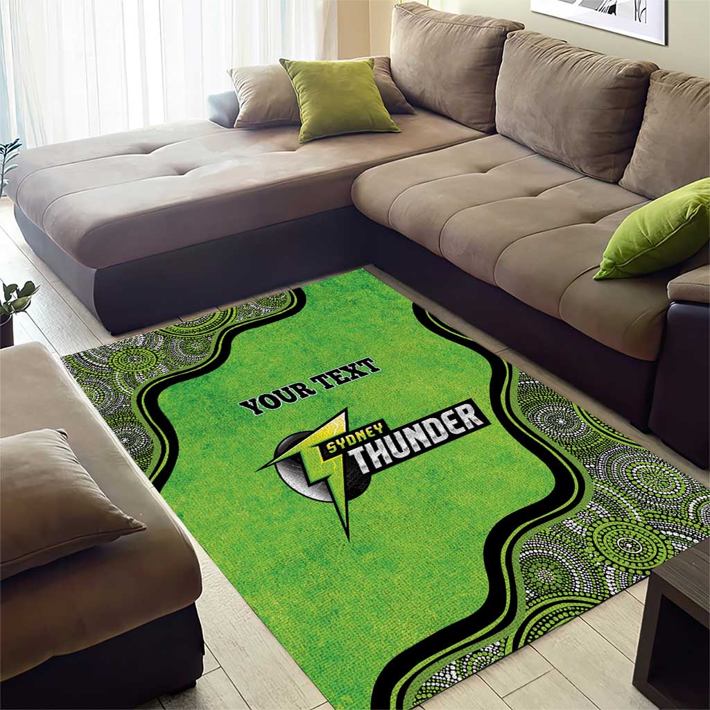 Custom Sydney Thunder Area Rug Indigenous Art - Grunge Style