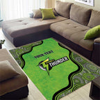 Custom Sydney Thunder Area Rug Indigenous Art - Grunge Style
