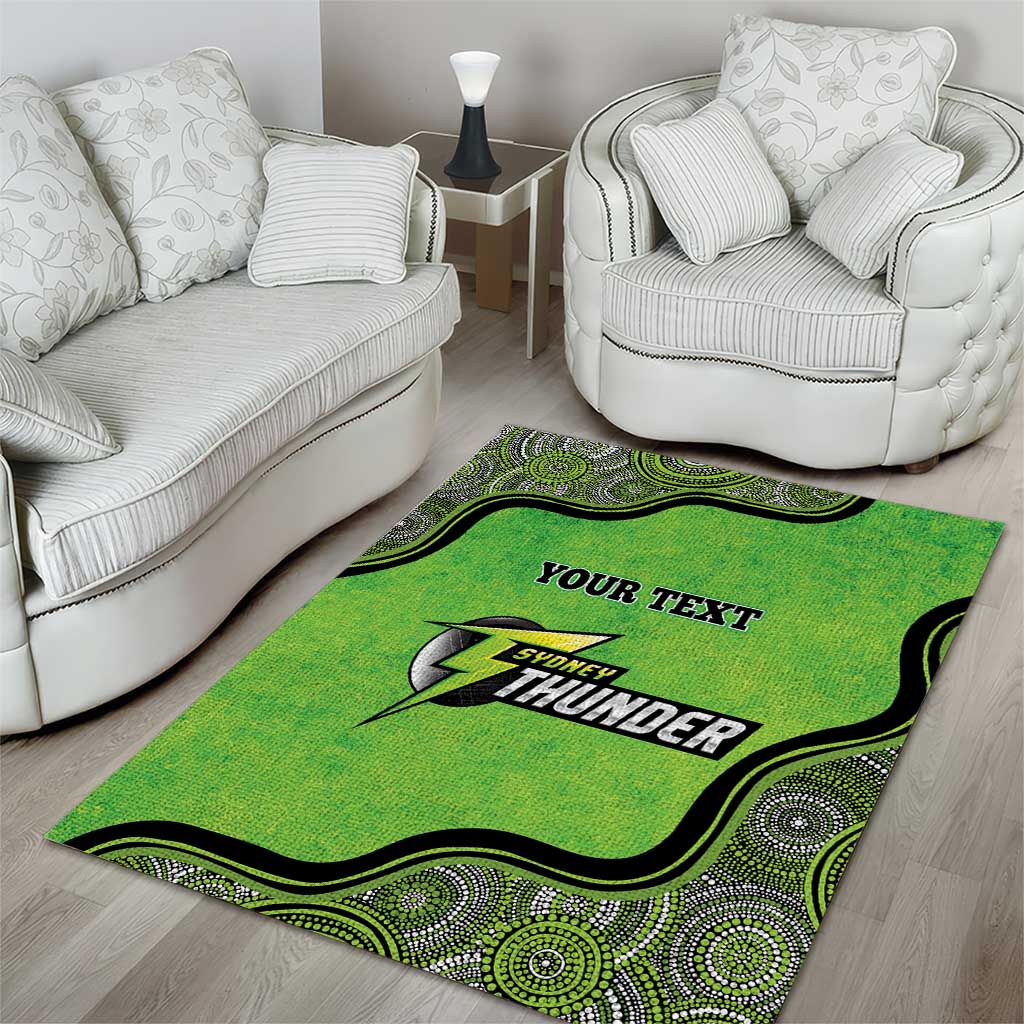 Custom Sydney Thunder Area Rug Indigenous Art - Grunge Style