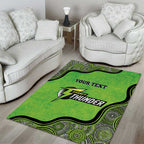 Custom Sydney Thunder Area Rug Indigenous Art - Grunge Style