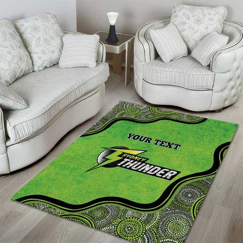 Custom Sydney Thunder Area Rug Indigenous Art - Grunge Style